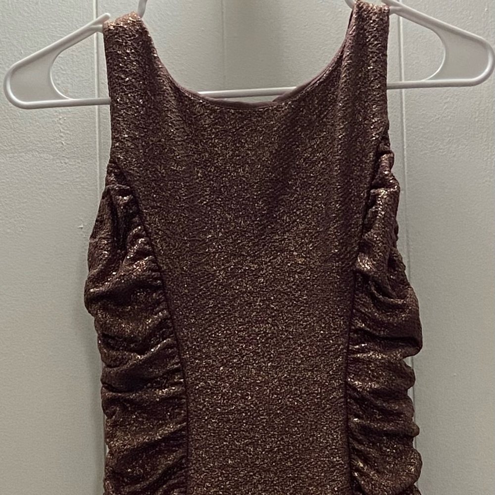 Gold sparkle brown dress